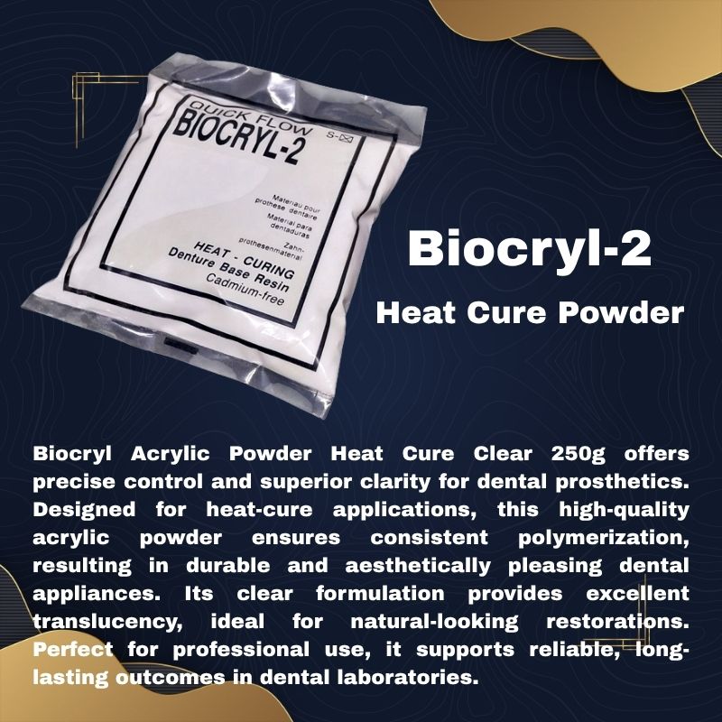 Biocryl Acrylic Powder Heat Cure Clear 250g Biocryl Acrylic Powder Heat Cure Clear 250g